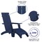Merrick Lane Piedmont Adirondack Modern Slatted Back Patio Chair With Accompanying Foot Ottoman